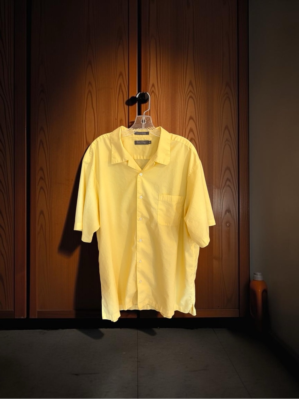 Daniel Cremieux Yellow Short-Sleeve Button-Down Shirt, Men's Size XL